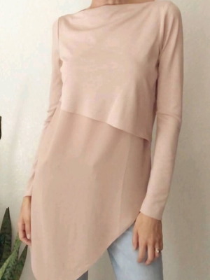 Asymmetric Zara blouse in powder pink like new size M