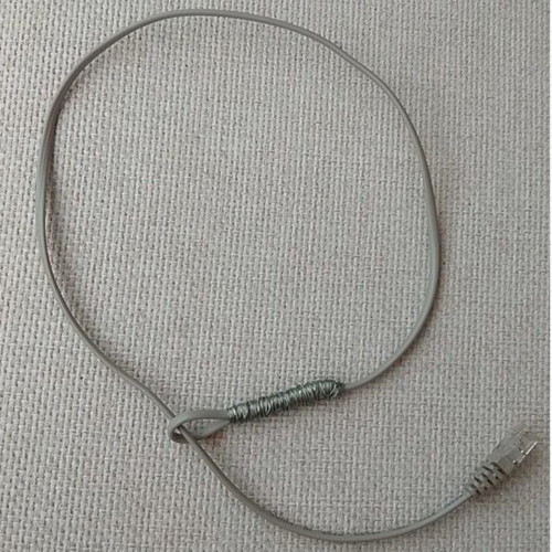 Lariat necklace handmade from computer cable, loop design, made to order, gray
