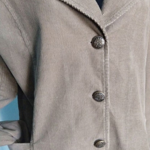 Ofelia vintage designer jacket used, elastic denim with embroidery and sequins