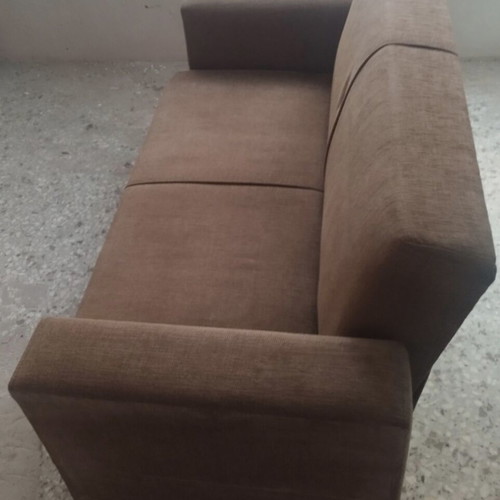 Sofa beds set of 2, three-seater and two-seater with storage, like new, light brown