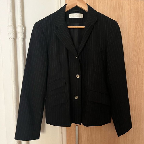 Black striped jacket like new, size M