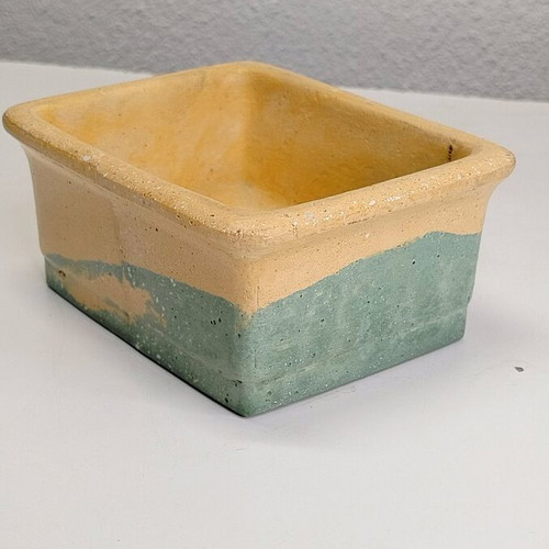 Handmade rectangular bonsai pot made of cement new