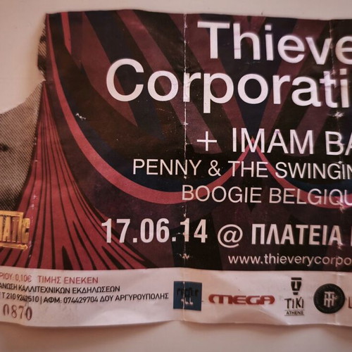 Thievery Corporation concert ticket used with Imam Baildi and Penny & The Swingin' Cats