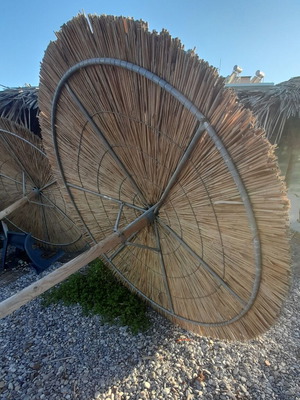 Straw Beach Umbrella used
