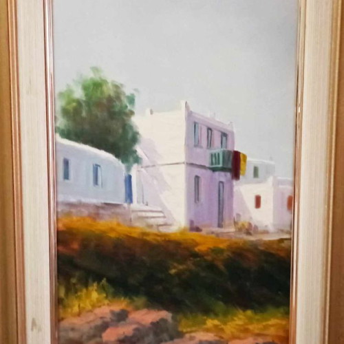 Oil painting on canvas by D. Dimitriou with frame