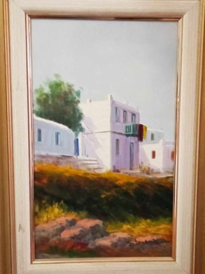 Oil painting on canvas by D. Dimitriou with frame