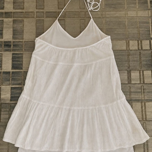 Lemon summer airy dress, white, one size