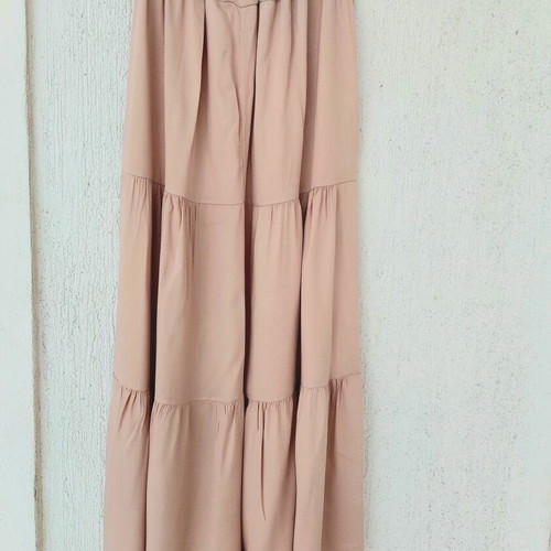 Beige-pink Italian maxi skirt, viscose, M/L