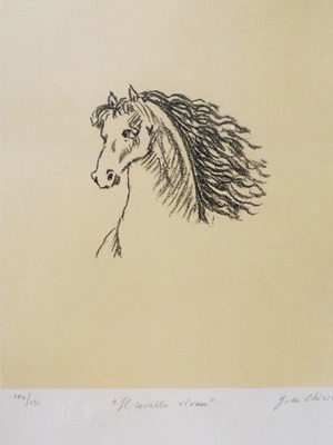 Il cavallo vivace lithograph Giorgio de Chirico new without frame