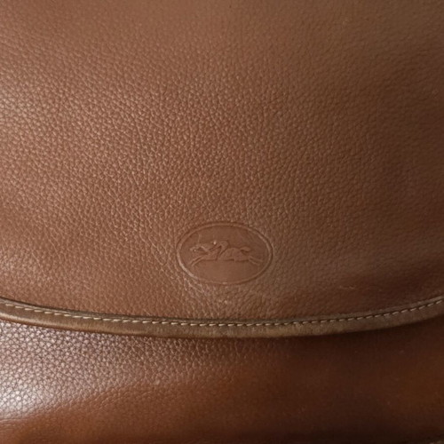 Longchamp vintage crossbody bag, tan grain leather