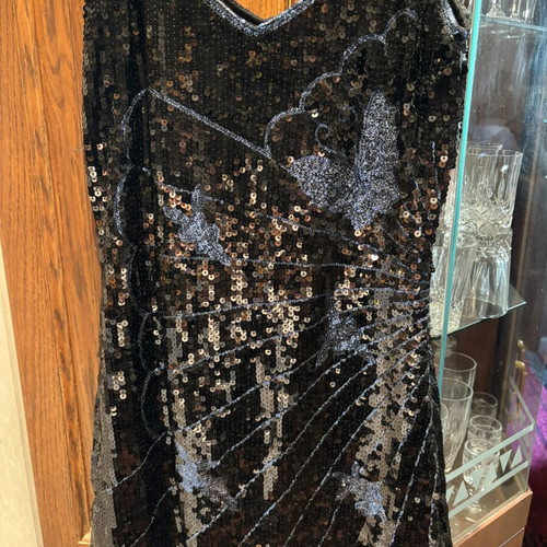 Vintage sequin dress like new, blue and black, size M