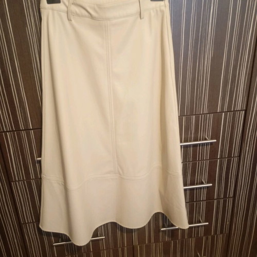 Midi leather skirt like new, beige, size S
