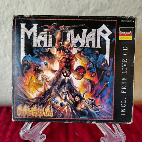 Manowar collectible triple CD Hell on Stage used, metal