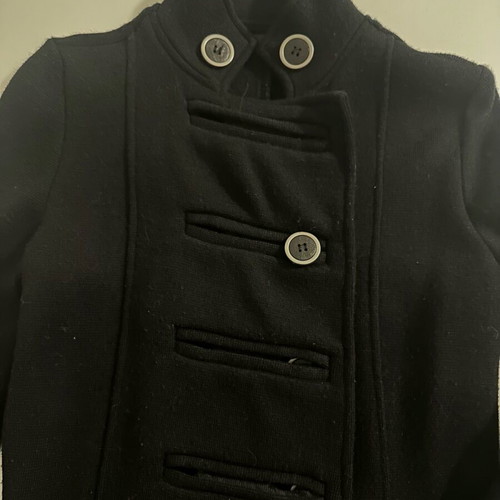 ZARA Black Military Style Coat Size M Like New