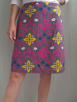 Boden women's boho skirt size 40P / L, colorful, with pockets and lining