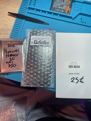 iPhone 12/12 Pro and Xiaomi Redmi 13 4G/Poco M6 4G screens and Huawei Honor 10/P20 battery new