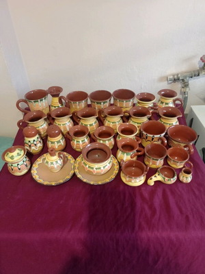 Ceramic vessels like new, set of 32, Tryavna school