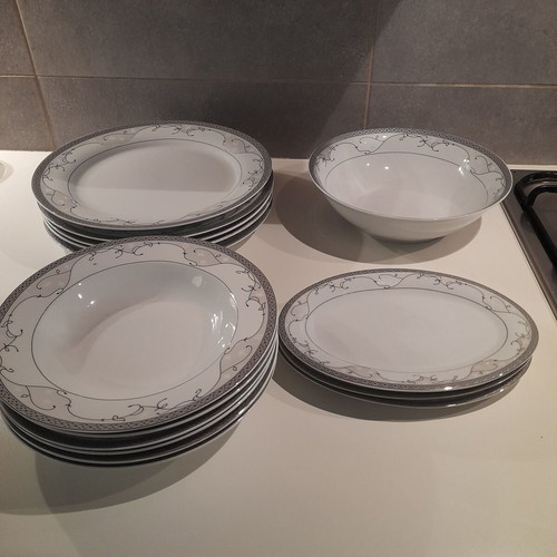 Fine Porcelain Forum dinnerware set new with 1 broken plate