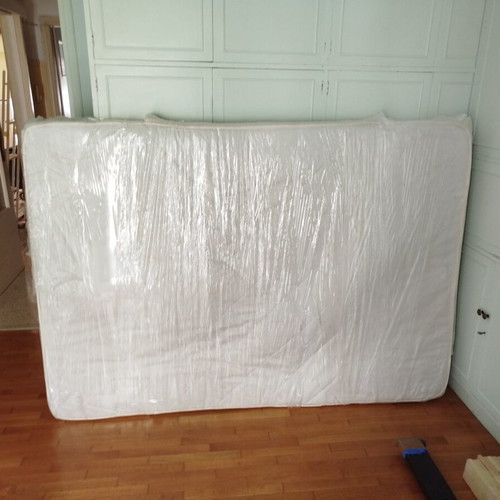Bed frame and semi-hard mattress used, size 200x140cm