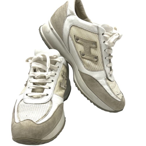 Hogan interactive sneakers used, beige and white, size 37