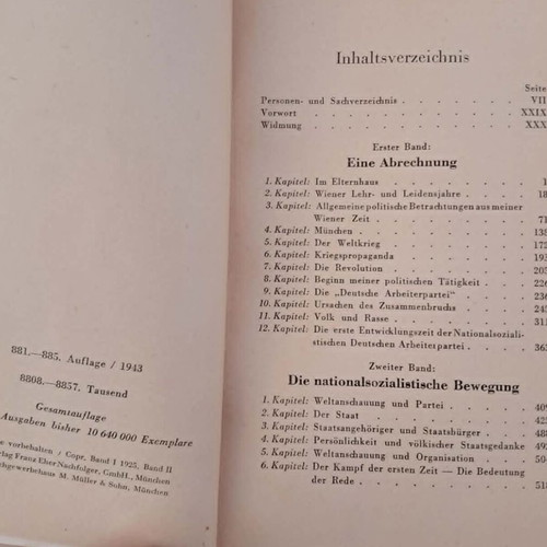 Adolf Hitler Mein Kampf 1943 German edition hardcover