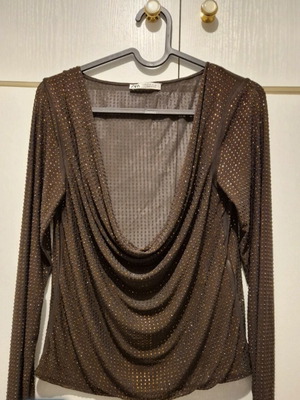 Zara brown blouse with rhinestones like new size M
