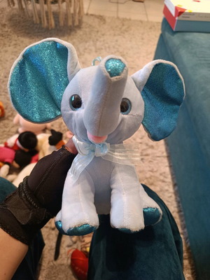 Elephant Sky Blue with Glitter Ears 21cm like new