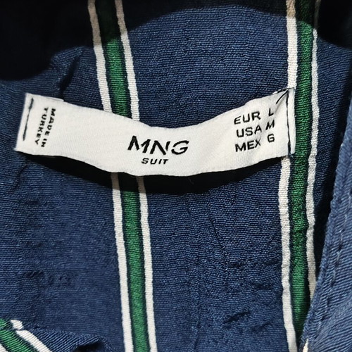 Mango suit women's jumpsuit like new, size Large, blue stripes