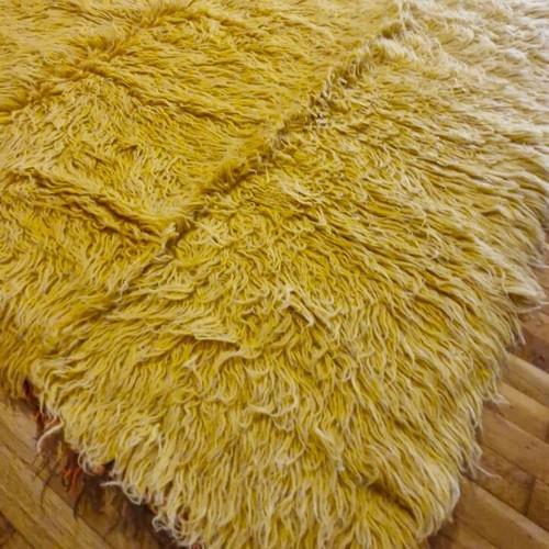 Flokati rug like new, handmade, 184x206 cm, wool
