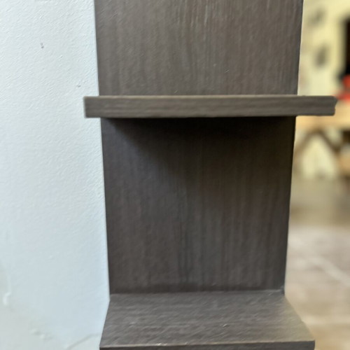 Bathroom mirror furniture with shelves and inox hanger, wenge