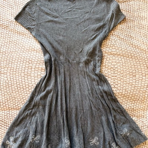 Knitted dress with short sleeves Cosimo Gentile Milano like new, gray