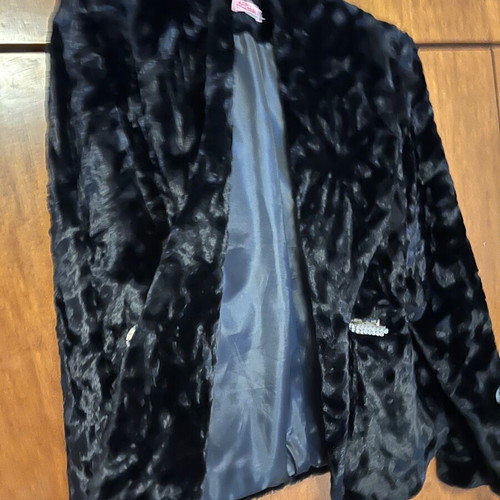Black ecological fur jacket like new, size M