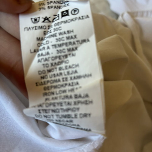 Moutaki Crisp White Cotton Blend Boxy Shirt with Puffy Sleeves like new