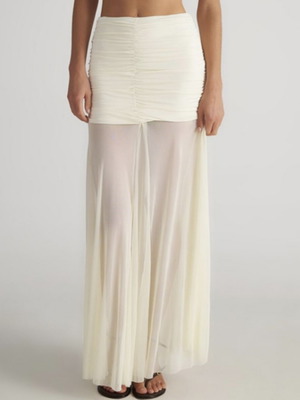SugarFree high-waisted skirt with sheer tulle and ruching