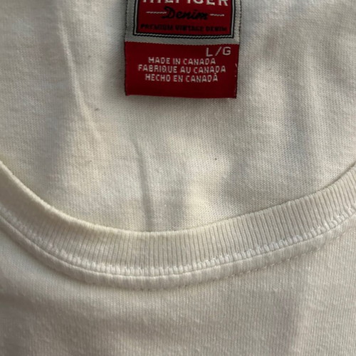 Tommy Hilfiger L/G men's shirt ecru color made in Canada like new