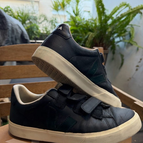 Veja Recife Velcro used black custom sneakers size 43