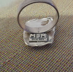 Ring with agate stone, new, sterling silver artisan vintage