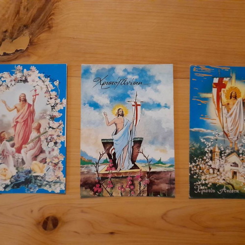 Easter Christos Anesti greeting cards vintage unused, pack of 6