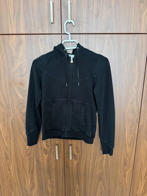 Freddy black zip-up sports hoodie slim fit