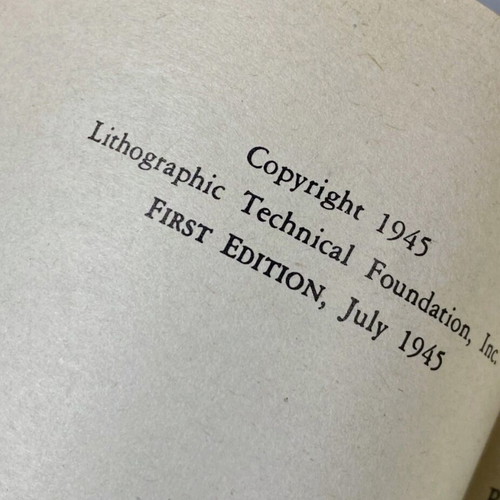 Three Lithographic Technical Foundation Manuals 1945 used