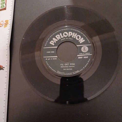 The Beatles 45 RPM record used, blues