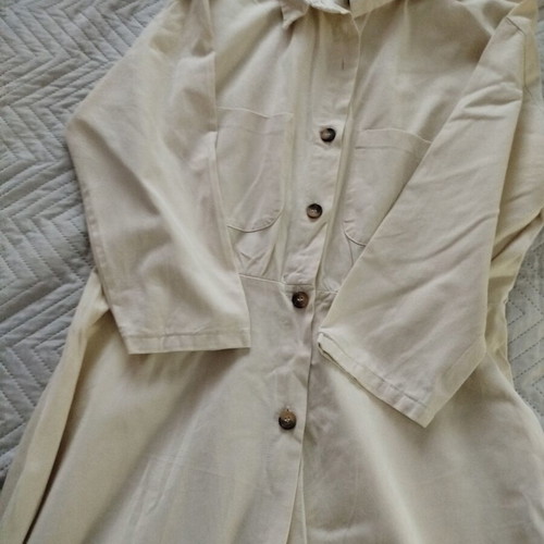 Zara TRF Midi Dress Beige Cotton Like New, Size XL