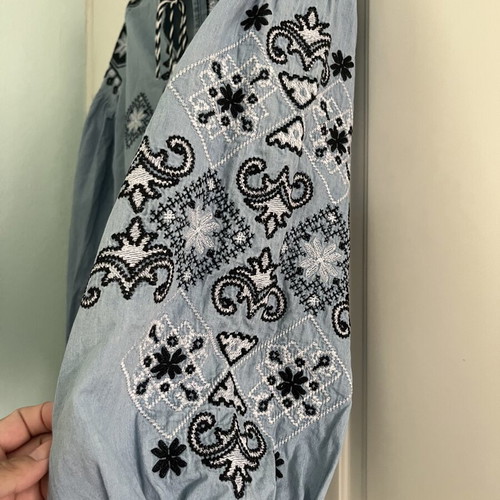 Embroidered dress new, blue, sizes S and M