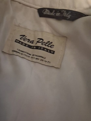 Leather jacket, white, size XS