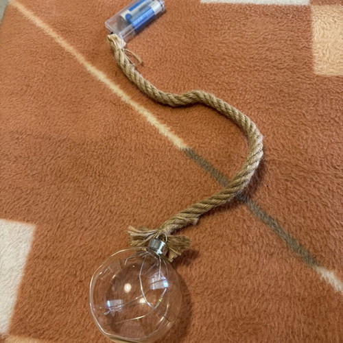 Ball-shaped lamp set of 2 with LED battery-operated lights