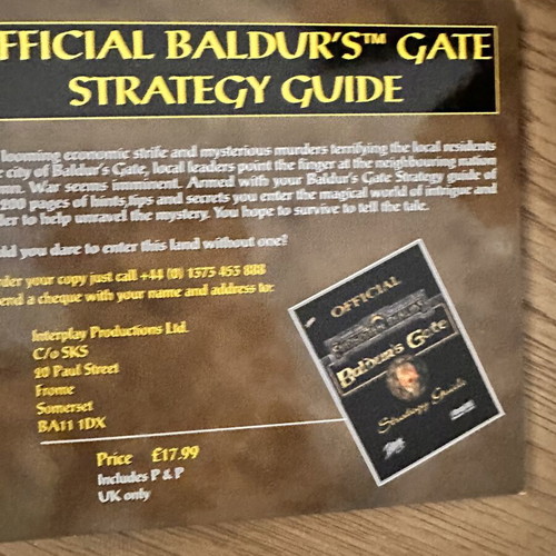 Baldur’s Gate PC game in excellent condition