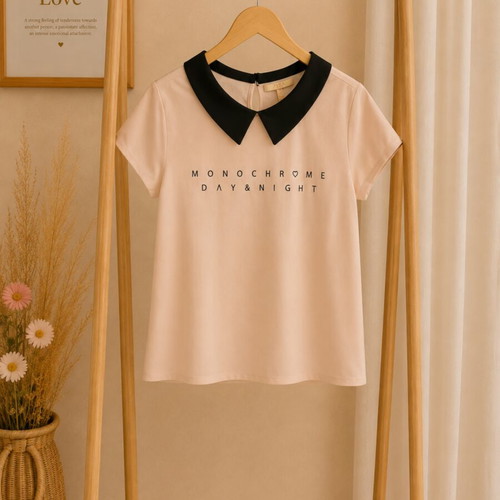 Zara romantic short-sleeve blouse with collar medium and wasp waist skirt medium