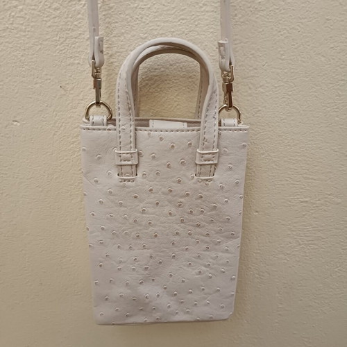 Mini crossbody bag ostrich print like new beige