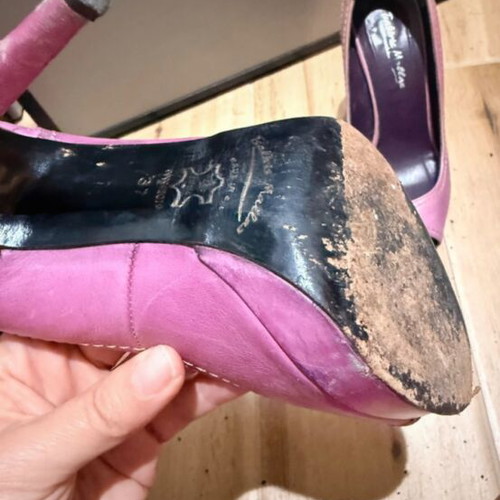 Tsakiris Mallas pink leather pumps size 38 used