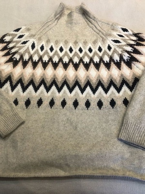 Πουλοβερ H&M σαν καινούργιο με σχέδια Fair Isle μπεζ γκρι greige